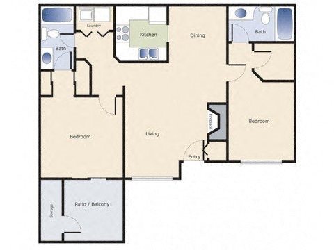 Keelers Corner Apartments Birch A Floor Plan Keelers Corner Apartments Birch A Floor Plan